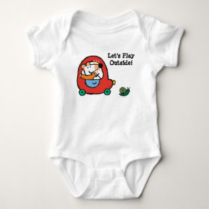 Maisy Drives a Cute Red Car Baby Bodysuit