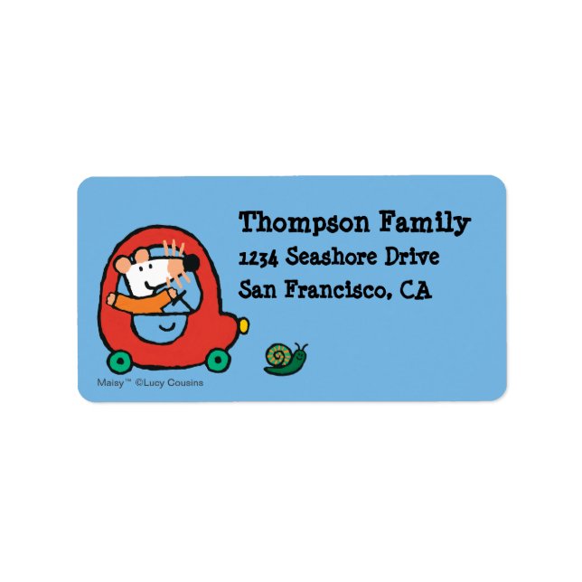 Maisy Drives a Cute Red Car Label (Front)