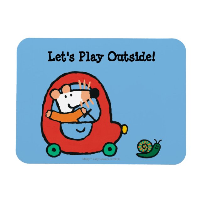 Maisy Drives a Cute Red Car Magnet (Horizontal)