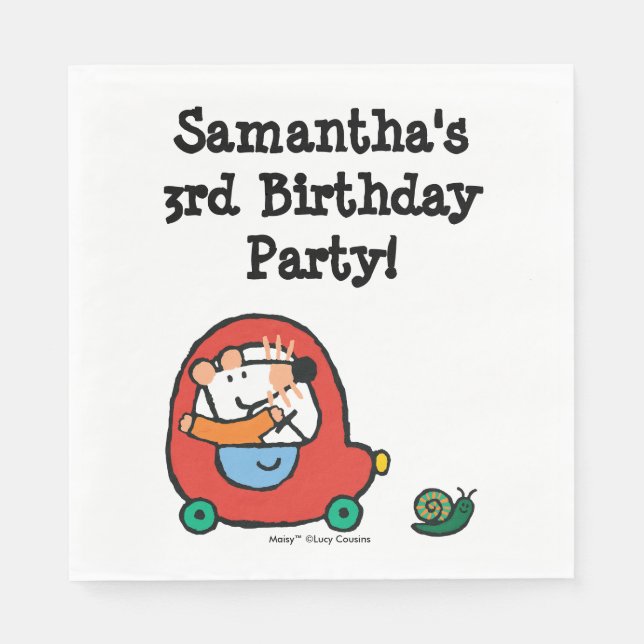 Maisy Drives a Cute Red Car Napkin (Front)