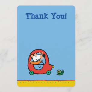 Maisy Drives a Cute Red Car Thank You Card