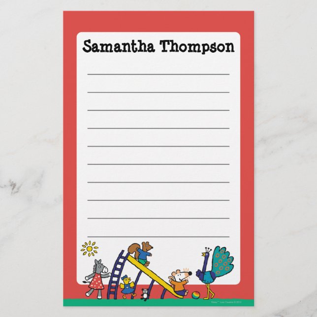 Maisy on the Playground with Friends Stationery (Front)