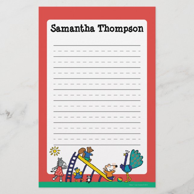 Maisy on the Playground with Friends Stationery (Front)