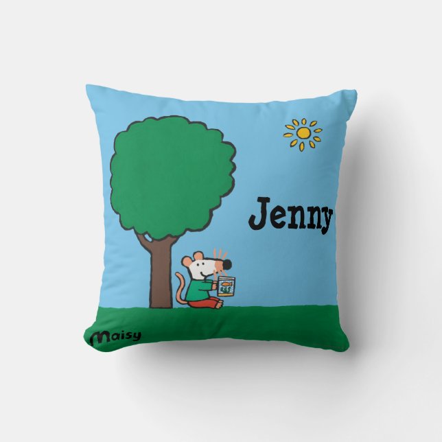 Maisy Reads Her Library Book Outside Cushion (Front)