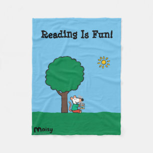 Maisy Reads Her Library Book Outside Fleece Blanket