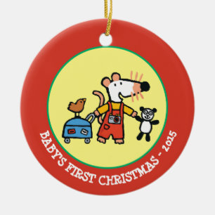 Maisy Ready for Vacation with Luggage Ceramic Tree Decoration