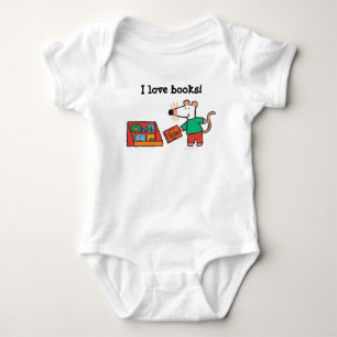 Maisy with Library Books Baby Bodysuit