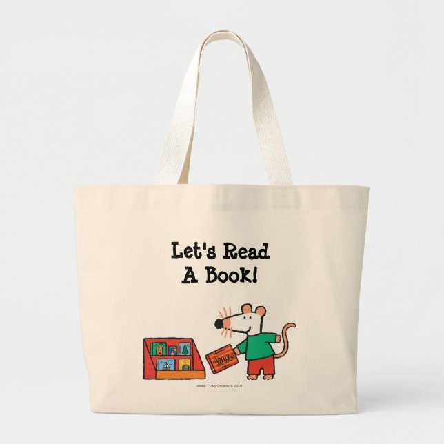 Maisy with Library Books Large Tote Bag (Front)
