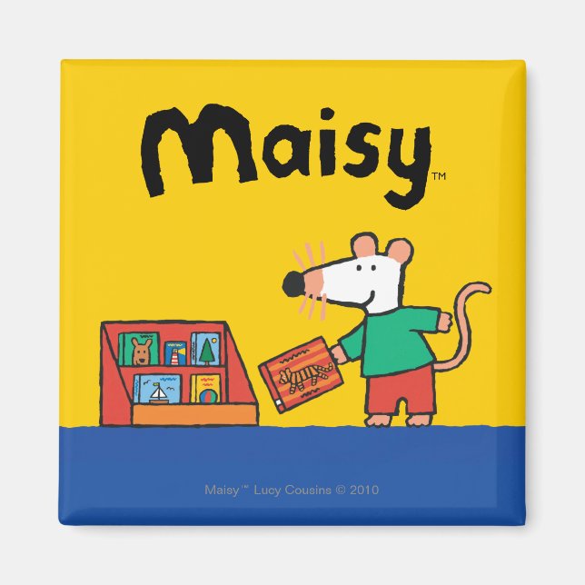 Maisy with Library Books Magnet (Front)