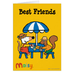 Maisy Writes Postcards under Blue Umbrella