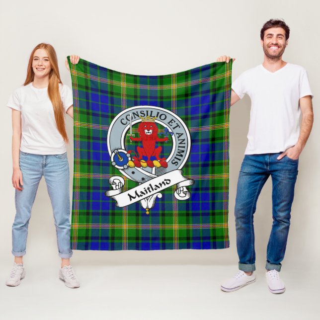MaiTland Clan Badge Tartan Plaid Fleece Blanket (In Situ)