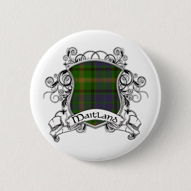 Maitland Tartan Shield 6 Cm Round Badge (Front)