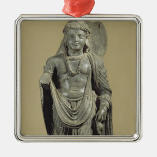 Maitreya, Gandhara (grey schist) Metal Tree Decoration
