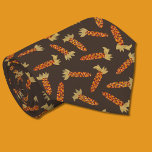 Maize or Indian Corn Fall Themed Tie<br><div class="desc">Add a touch of autumn to your outfit with this patterned necktie. It features my illustrations of Indian corn or flint corn in rich fall colours set against a chocolate brown background. The reverse side has a coordinating pattern of diagonal stripes.</div>