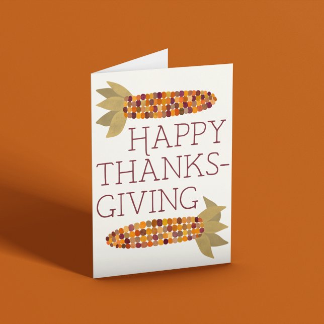 Maize or Indian Corn Happy Thanksgiving Card (Creator Uploaded)