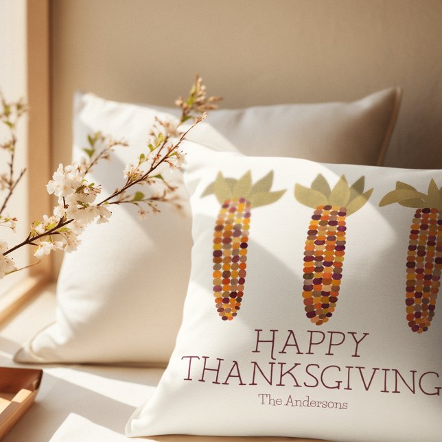 Maize or Indian Corn Happy Thanksgiving Cushion (Creator Uploaded)