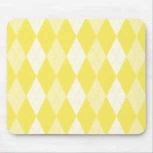 Maize Yellow Argyle Pale Gold Small Diamond Shape Mouse Mat