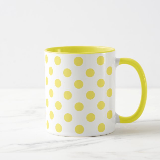 Maize Yellow Polka Dots Circles Mug (Right)