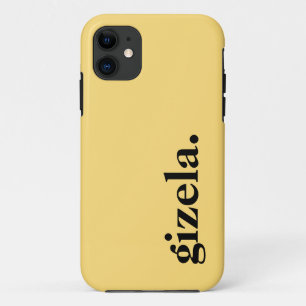 Maize Yellow Solid Colour Elegant Name iPhone 11 Case