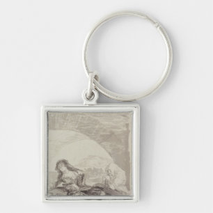 Maja and Celestina under an arch Key Ring