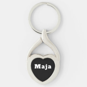 Maja black white heart key ring