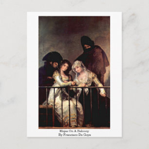 Majas On A Balcony By Francisco De Goya Postcard