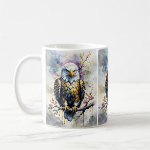 Majestätischer Adler auf goldener Blütenzweig  Coffee Mug