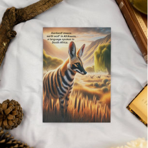 Majestic Aardwolf in Serene Field Postcard