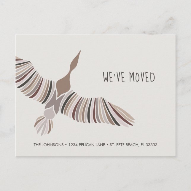 Majestic Abstract Goose We've Moved Announcement Postcard (Front)