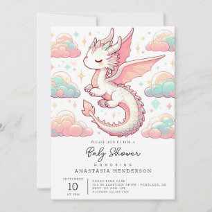 Majestic Adorable Dragon Baby Shower Invitation