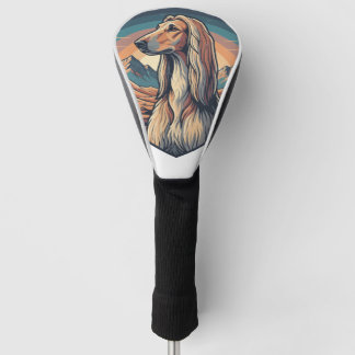 Majestic Afghan Hound Mountain Sunset Graphic Golf Head Cover