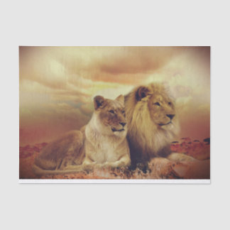 Majestic African Lion And Lioness Tissue Paper