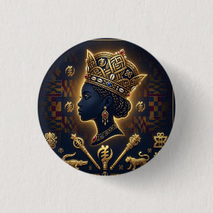 Majestic African queen portrait  3 Cm Round Badge