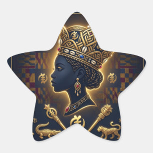 Majestic African queen portrait  Star Sticker
