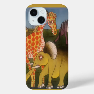 Majestic African Wildlife: A Beautiful Painting. iPhone 15 Case