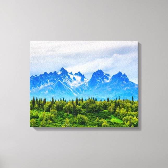 Majestic Alaska Mountains Canvas Print (Front)