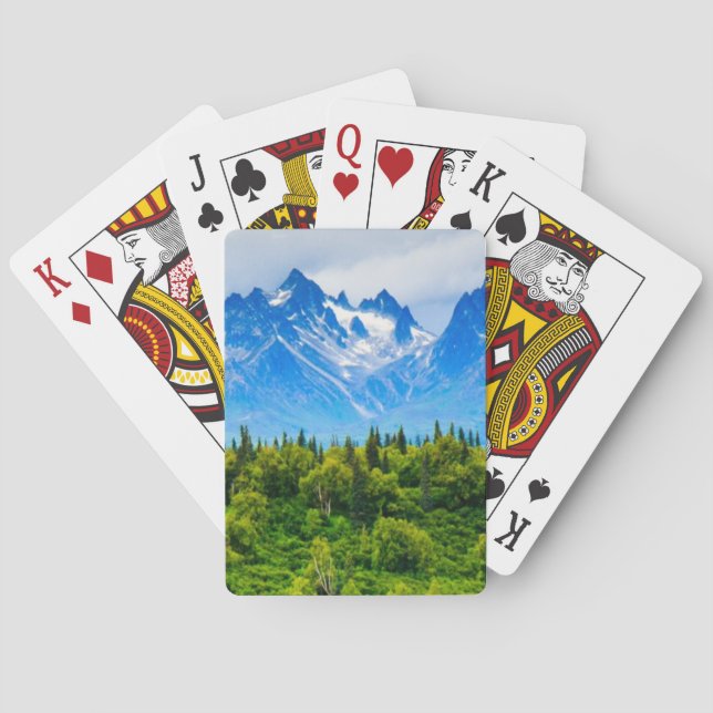 Majestic Alaska Mountains Playing Cards (Back)