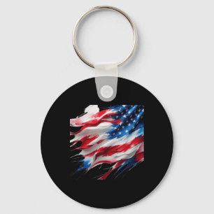 Majestic American Spirit A Bold Fusion Of Art Patr Key Ring
