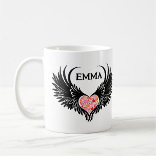 Majestic Angel with Black Wings Coffee Mug