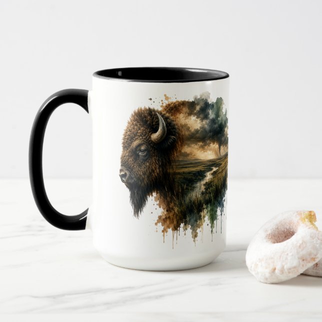 Majestic Animals Double Exposure Mug (With Donut)