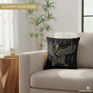 Majestic Ankh Golden Royal Amulet Cushion