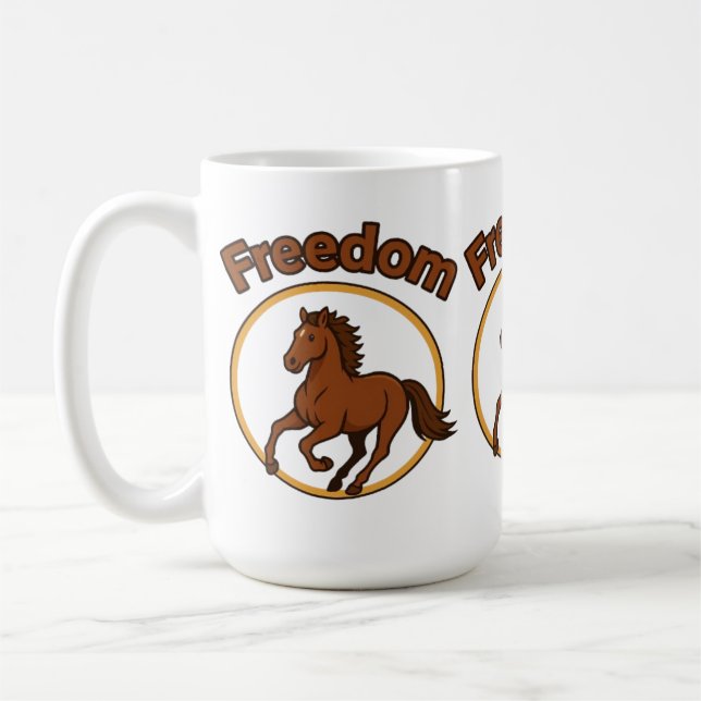 **Majestic Arabian Horse in the Golden Desert** Coffee Mug (Left)