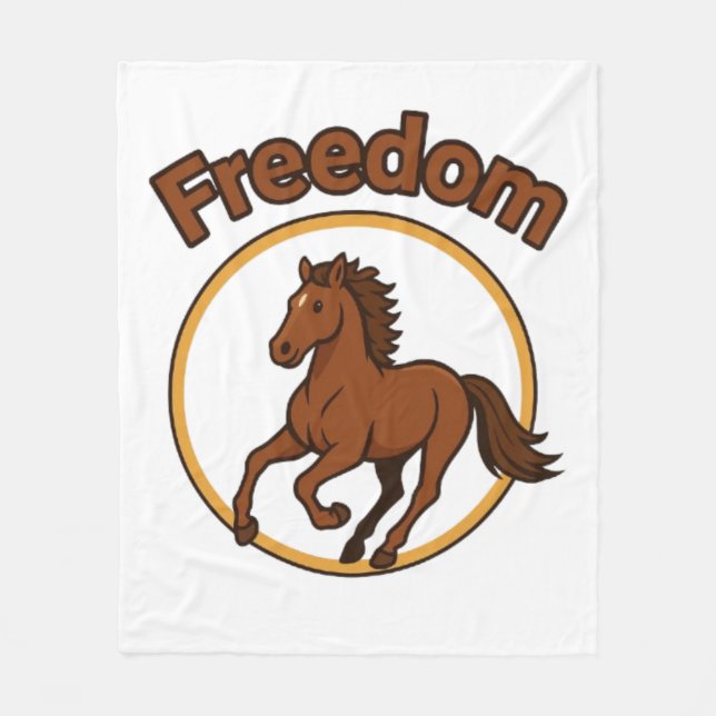 **Majestic Arabian Horse in the Golden Desert** Fleece Blanket (Front)