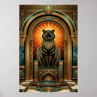 Majestic Art Deco Tiger Gold Foil Style