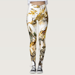 Majestic Asian Mythology Dragon Temple Fantasy Leggings