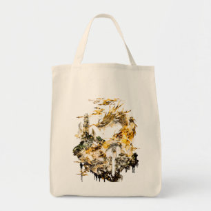 Majestic Asian Mythology Dragon Temple Fantasy Tote Bag