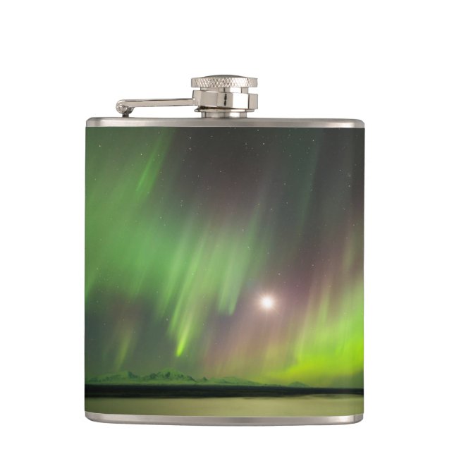 Majestic Aurora Hip Flask (Front)