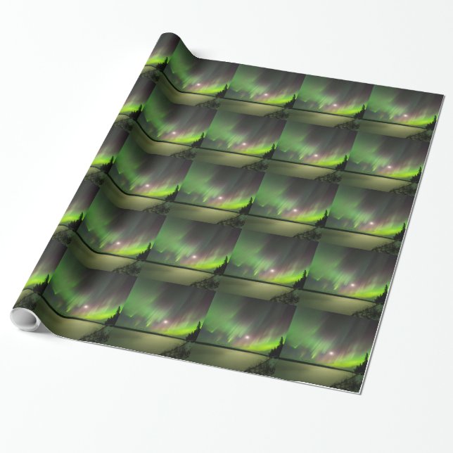 Majestic Aurora Wrapping Paper (Unrolled)