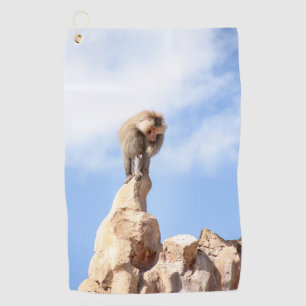 Majestic Baboon on Mountain Peak Golf Towel