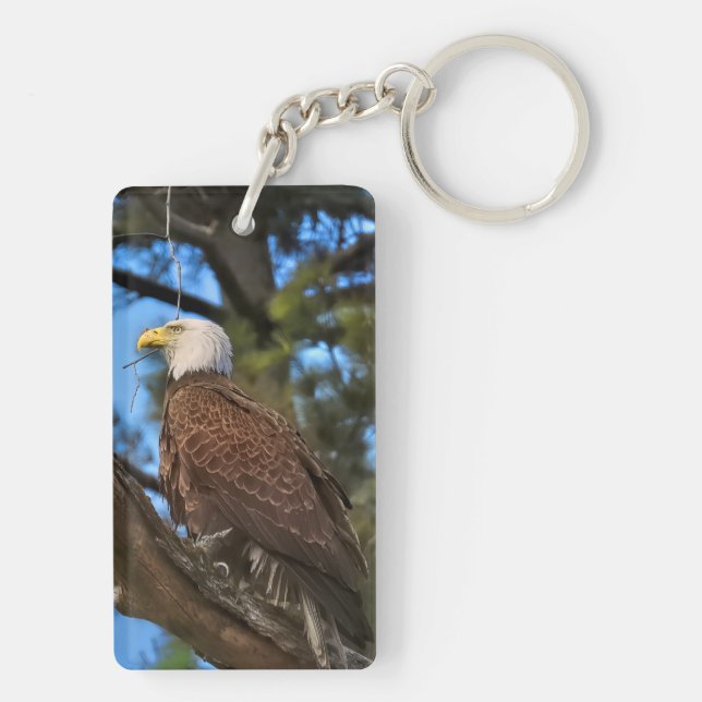Majestic Bald Eagle  2 sided  Key Ring (Back)